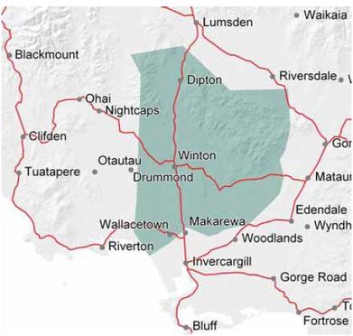 Map of Central Southland